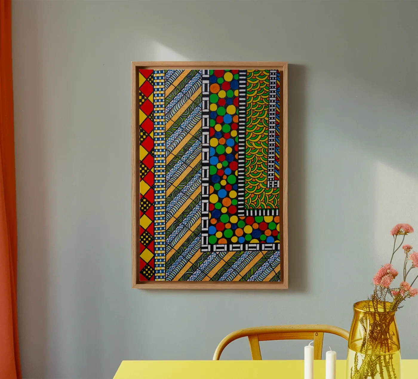 Patterned Wall canvas van Mosaic Dialogue