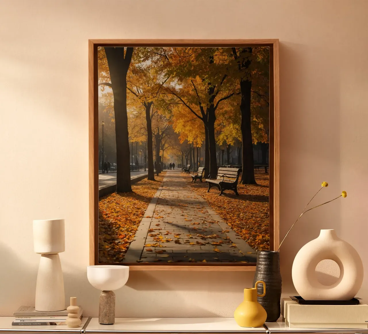 Herbst-Vibes Leinwand mit Schattenfugenrahmen von PhotoVibe Decor