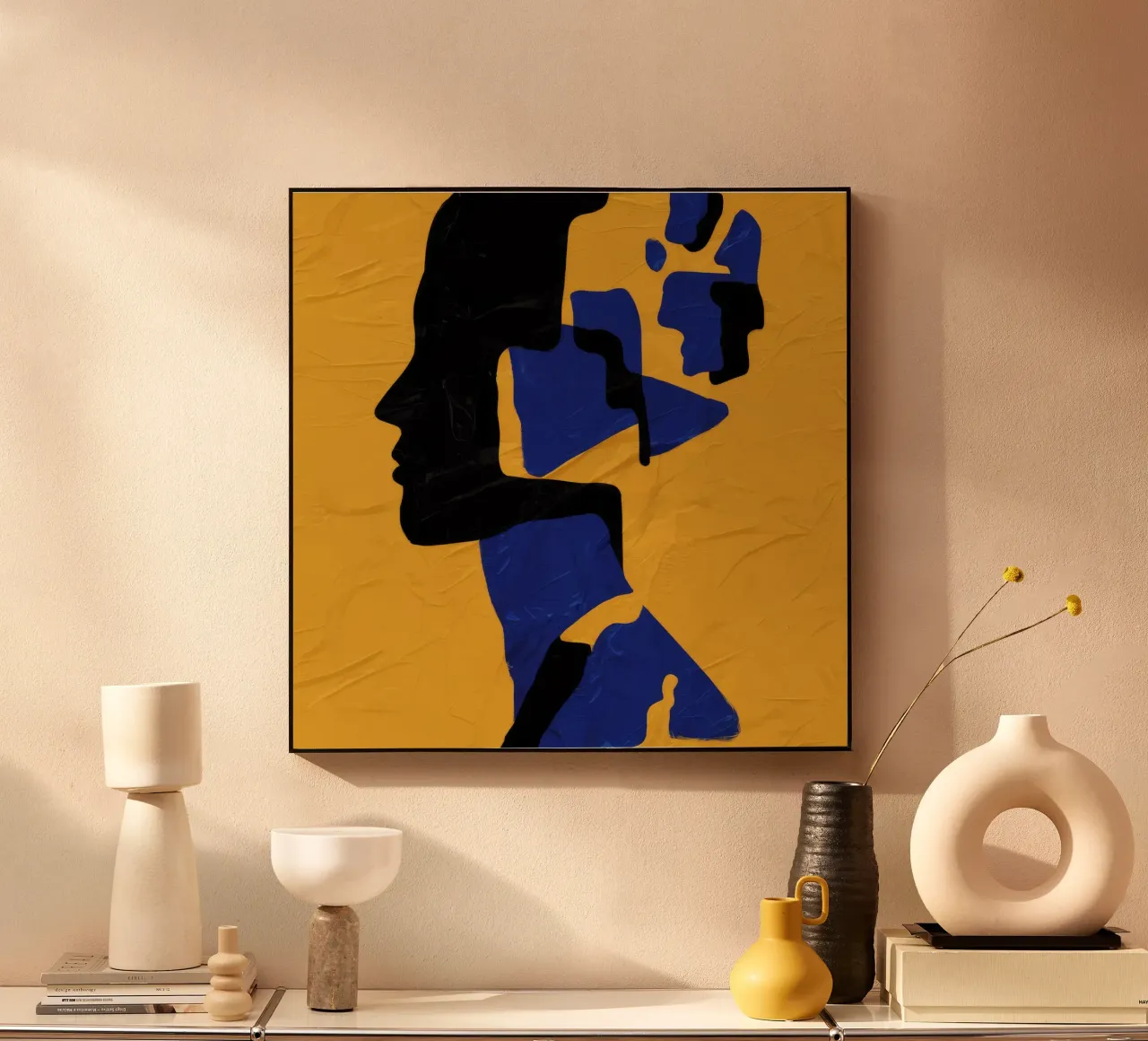 Muse fragmentée Jaune plexiglas de Lumie Layers