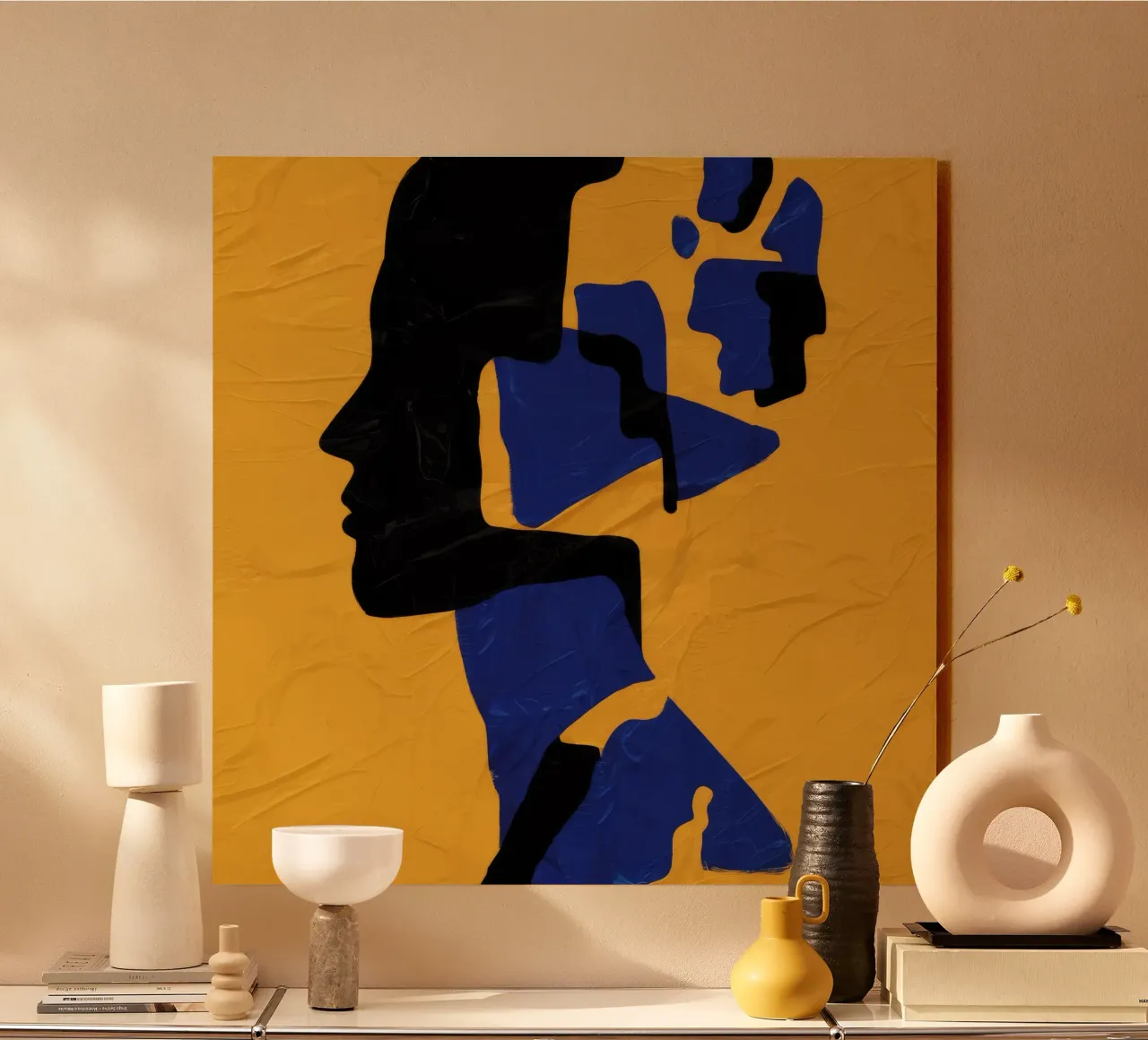 Muse fragmentée Jaune alu dibond de Lumie Layers