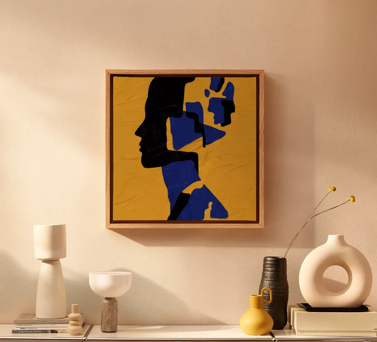 Fragmented Muse Yellow canvas by Lumie Layers