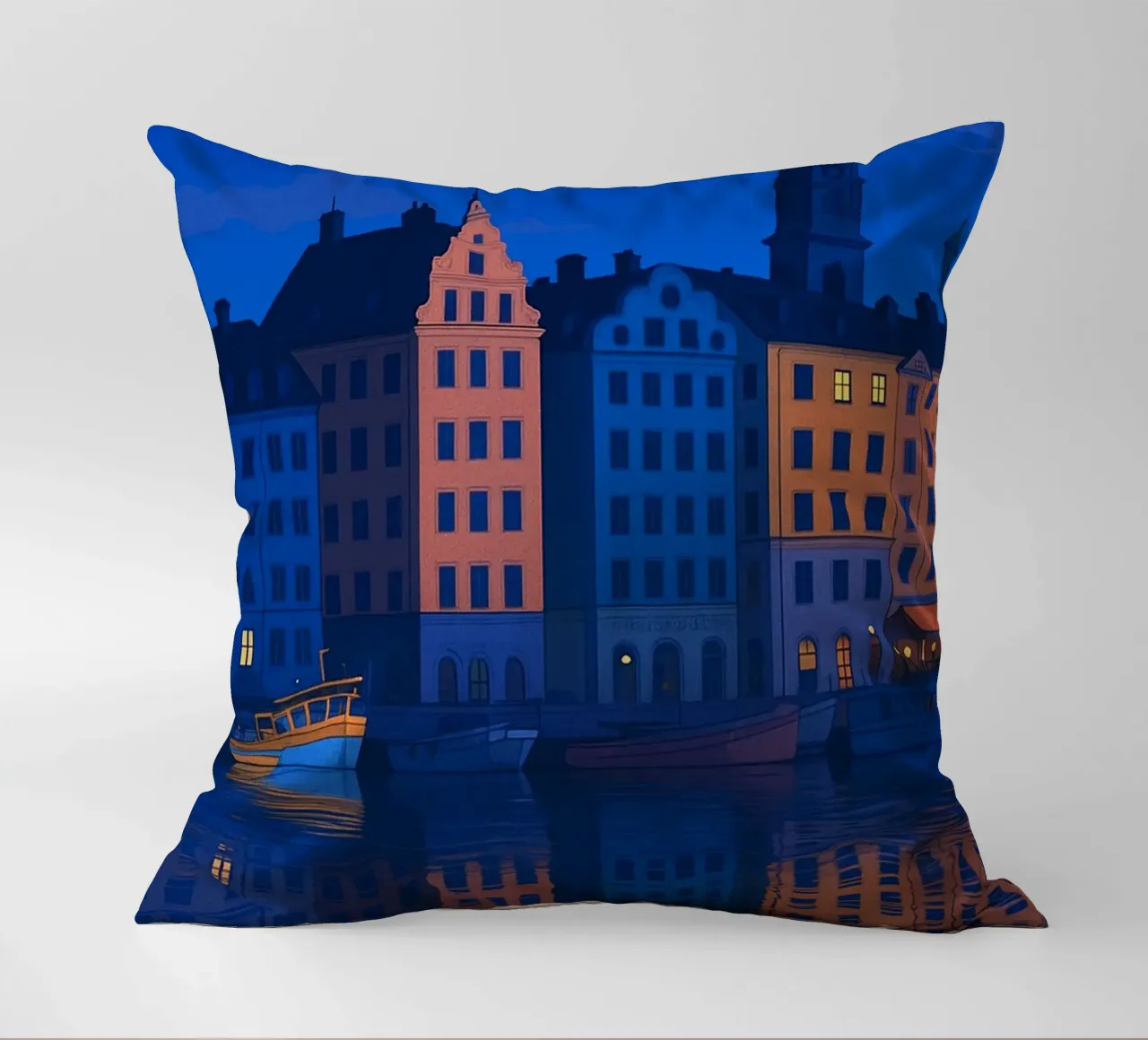 Stoccolma skyline pittura vettoriale cuscino da adzkiya