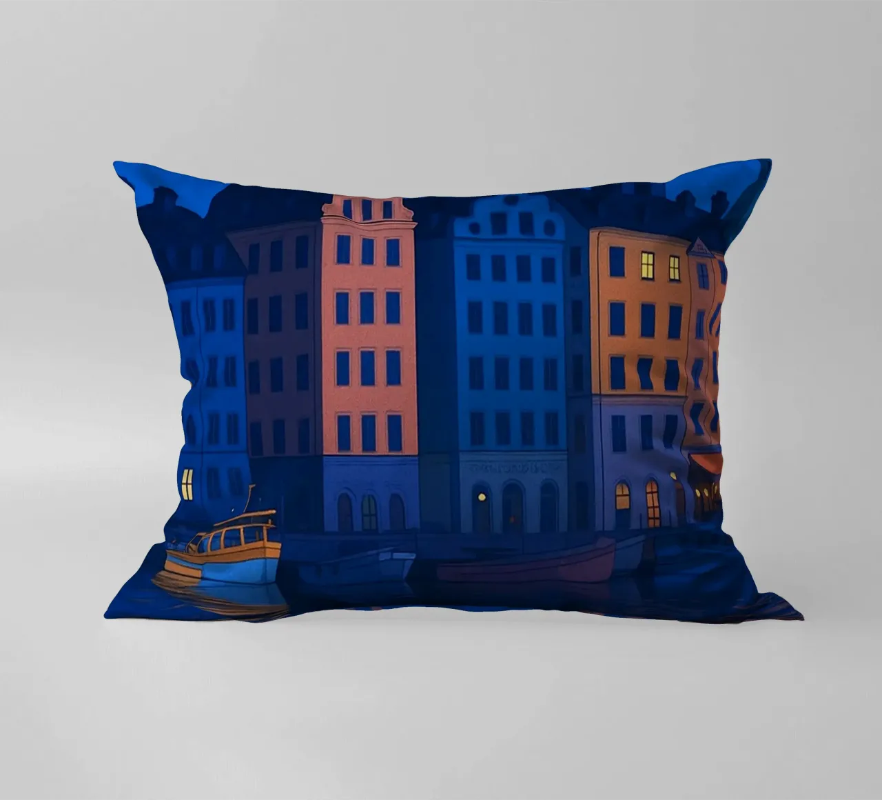 Stoccolma skyline pittura vettoriale cuscino da adzkiya