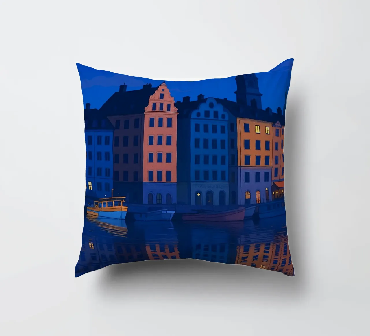 Stoccolma skyline pittura vettoriale cuscino da adzkiya