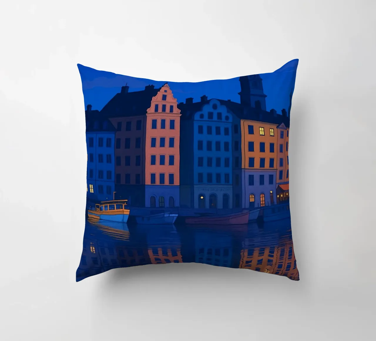 Stoccolma skyline pittura vettoriale cuscino da adzkiya