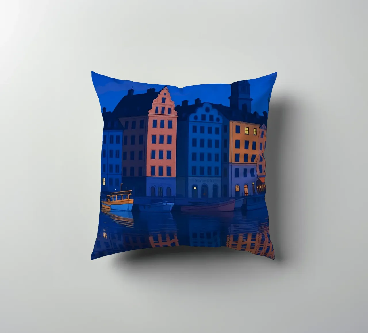 Stoccolma skyline pittura vettoriale cuscino da adzkiya