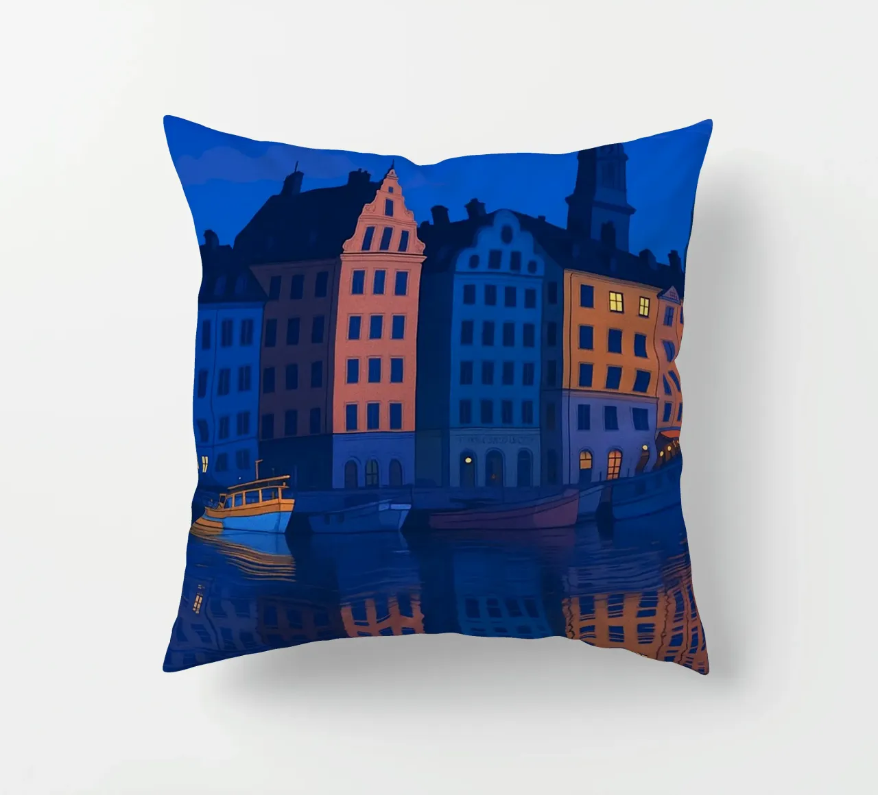Stoccolma skyline pittura vettoriale cuscino da adzkiya