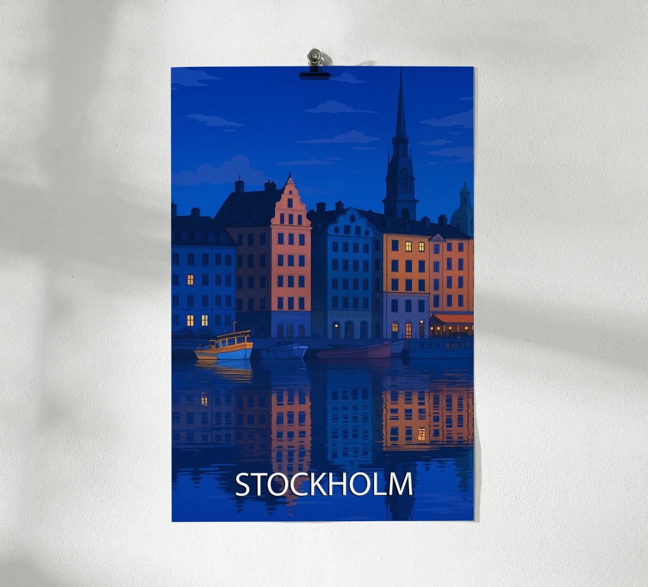 stockholm skyline vektor malerei Poster von adzkiya