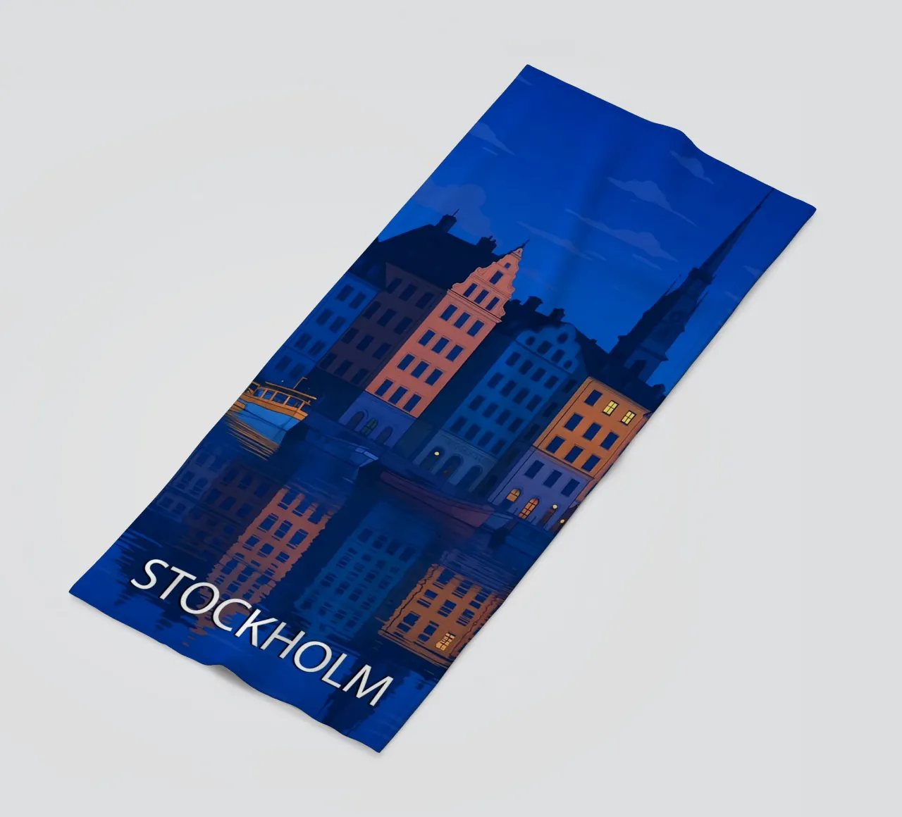 Stoccolma skyline pittura vettoriale telo mare da adzkiya