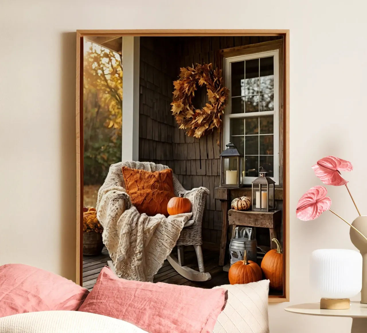 Autumn Vibes canvas with Floater frame by PhotoVibe Decor