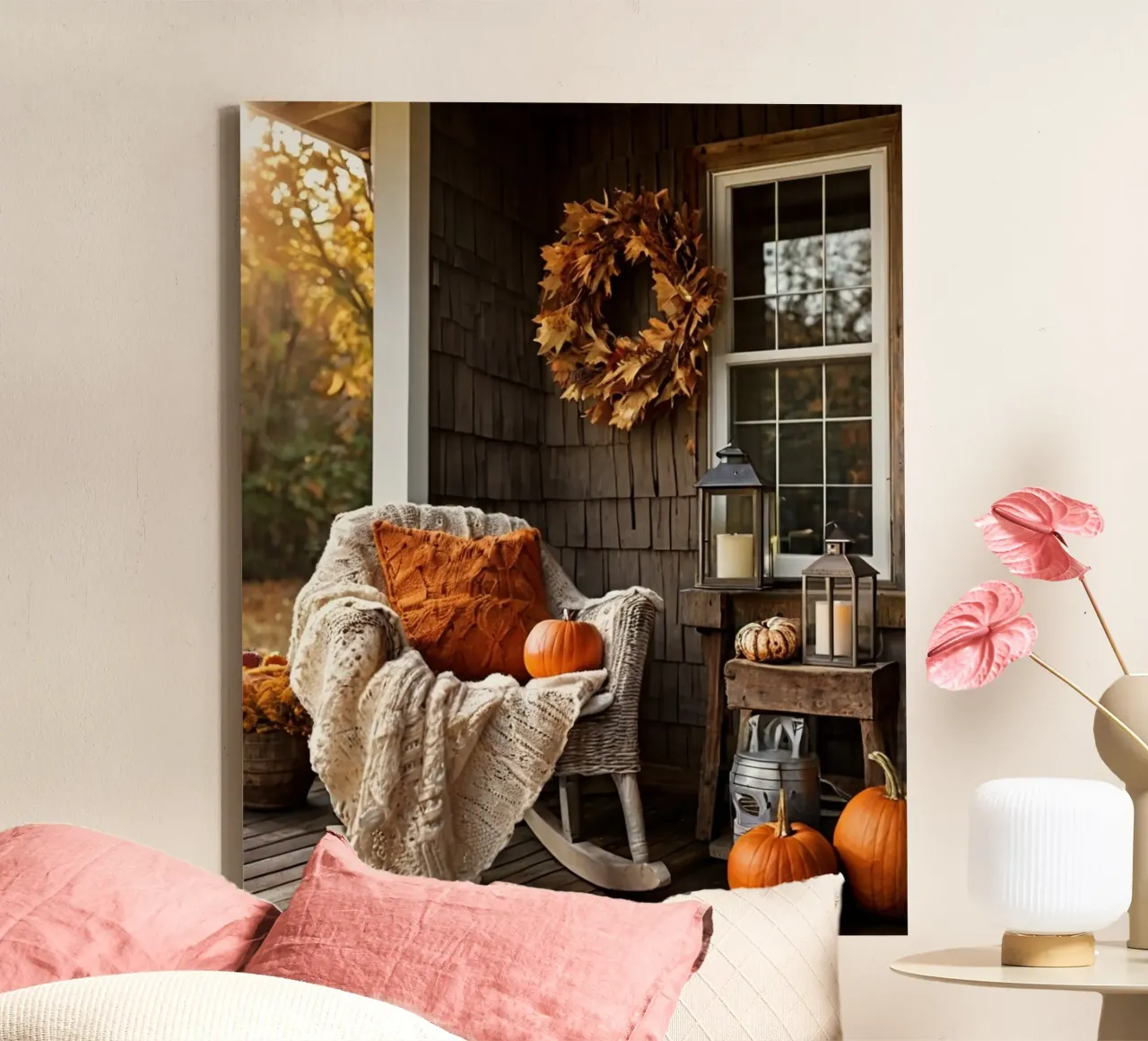 Autumn Vibes canvas with Floater frame by PhotoVibe Decor