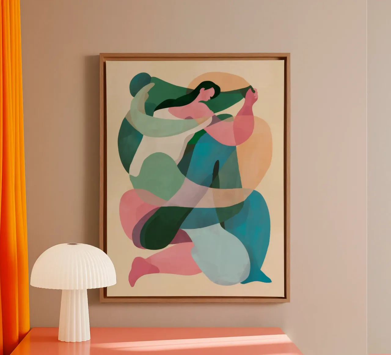Vloeiende vorm dans canvas met Baklijst van Lumie Layers