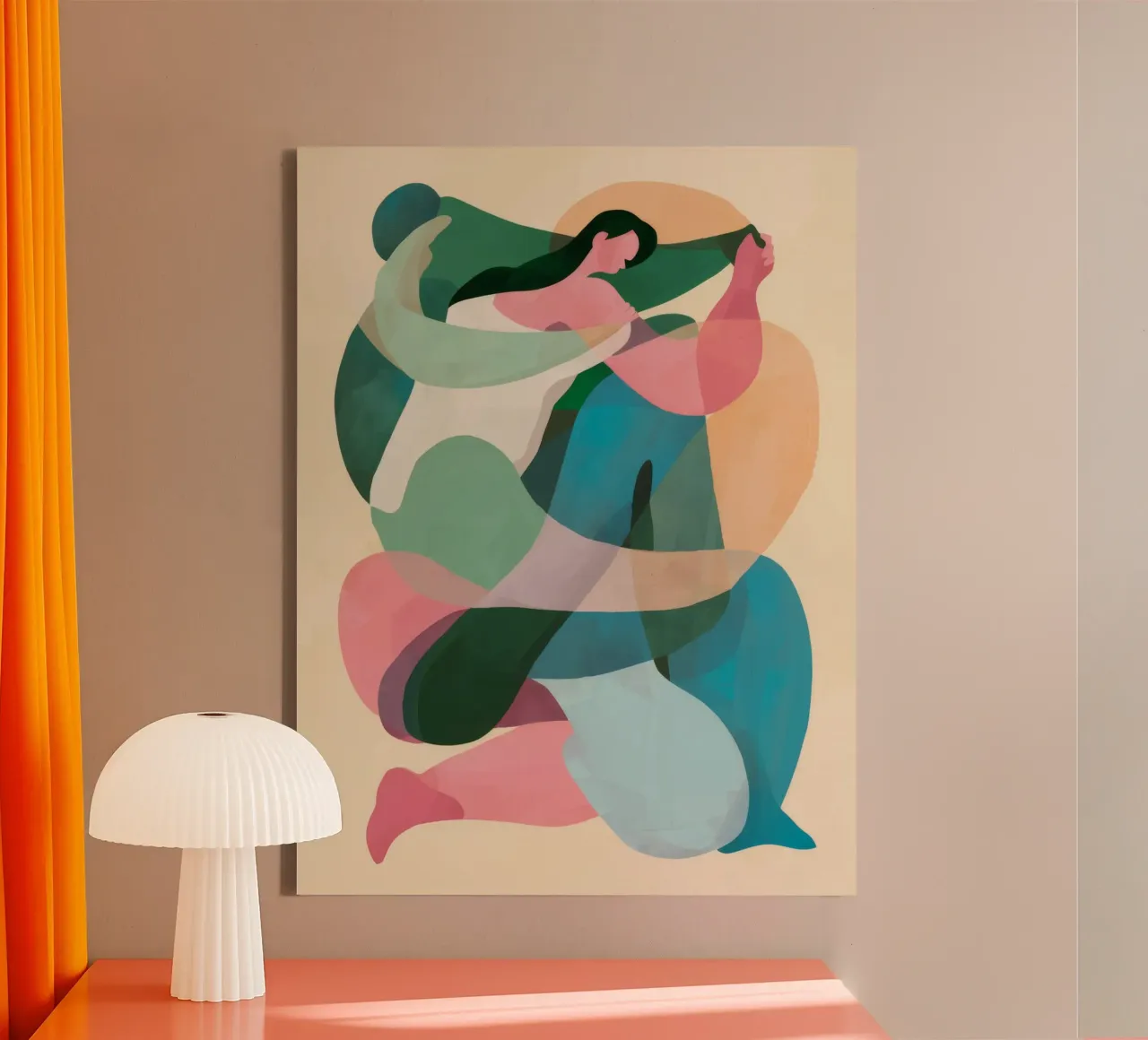 Vloeiende vorm dans canvas met Baklijst van Lumie Layers
