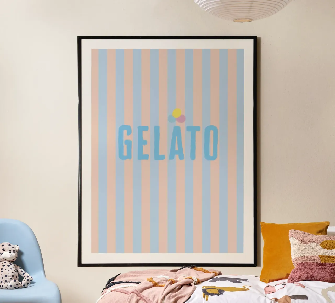 GELATO ICE blu su strisce blu chiaro poster da Alisa Knöß