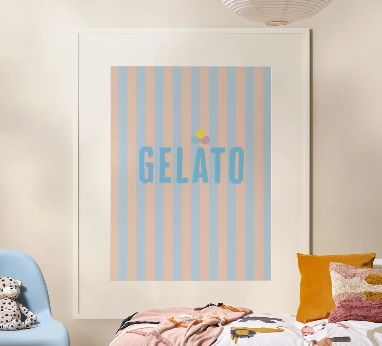 GELATO ICE blu su strisce blu chiaro poster da Alisa Knöß