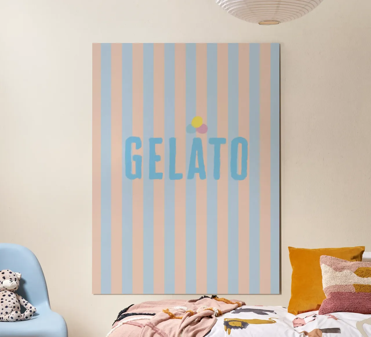 GELATO ICE blu su strisce blu chiaro poster da Alisa Knöß