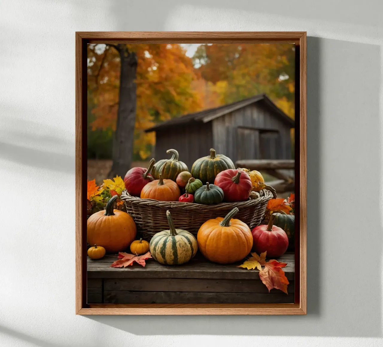 Autumn Vibes canvas with Floater frame by PhotoVibe Decor