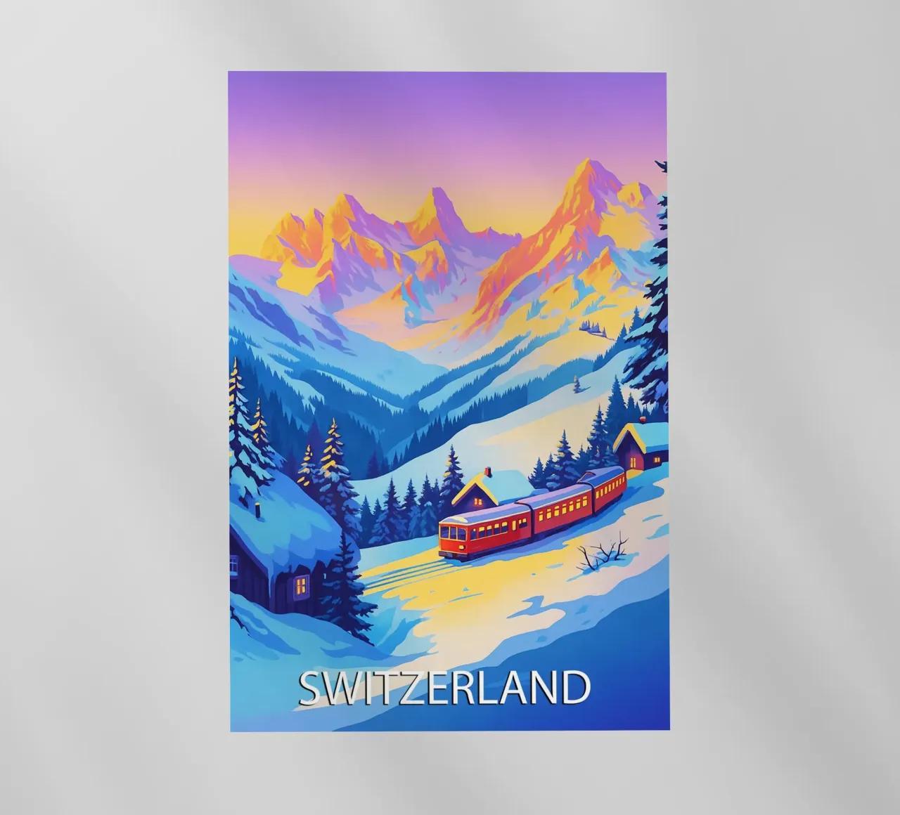 switzerland skyline vector painting backlit film by adzkiya