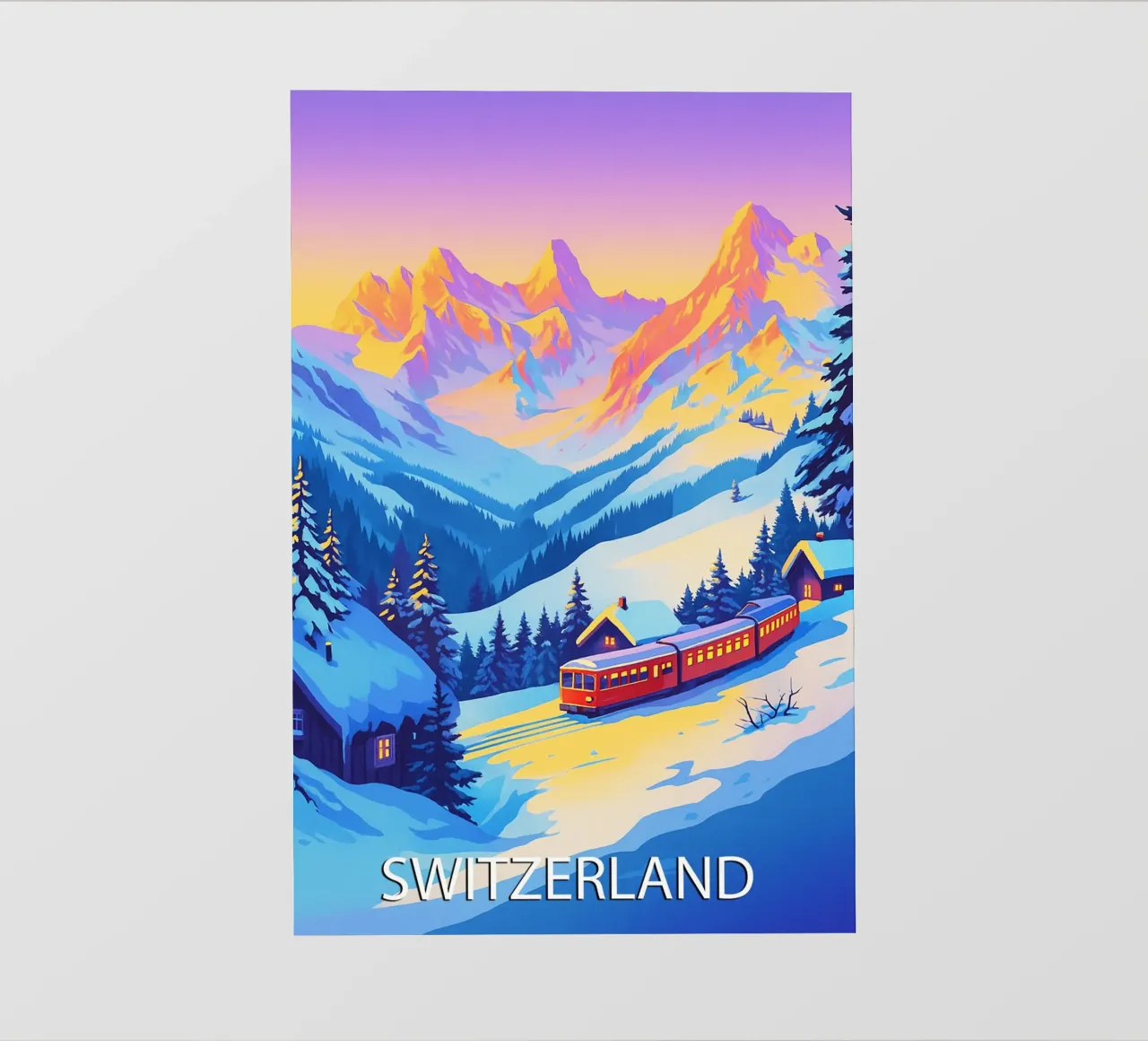 switzerland skyline vector painting photo wallpaper by adzkiya