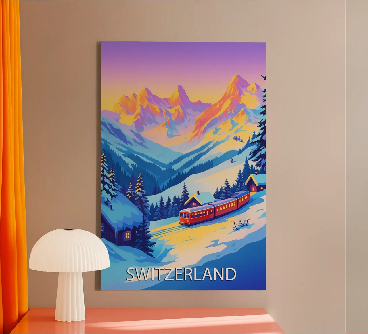 switzerland skyline vector painting canvas by adzkiya
