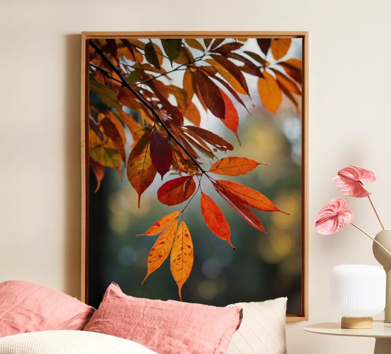 Herbst-Vibes Leinwand mit Schattenfugenrahmen von PhotoVibe Decor