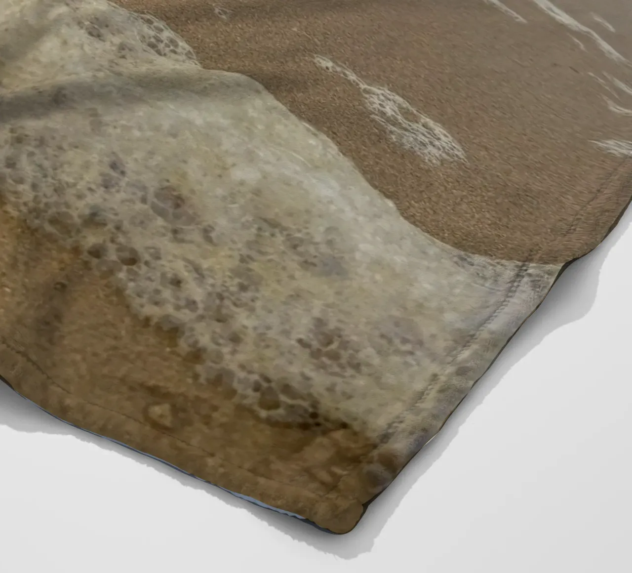 Foam Bubbles under a Cloudy sky at the Beach fleece blanket by byrieneke