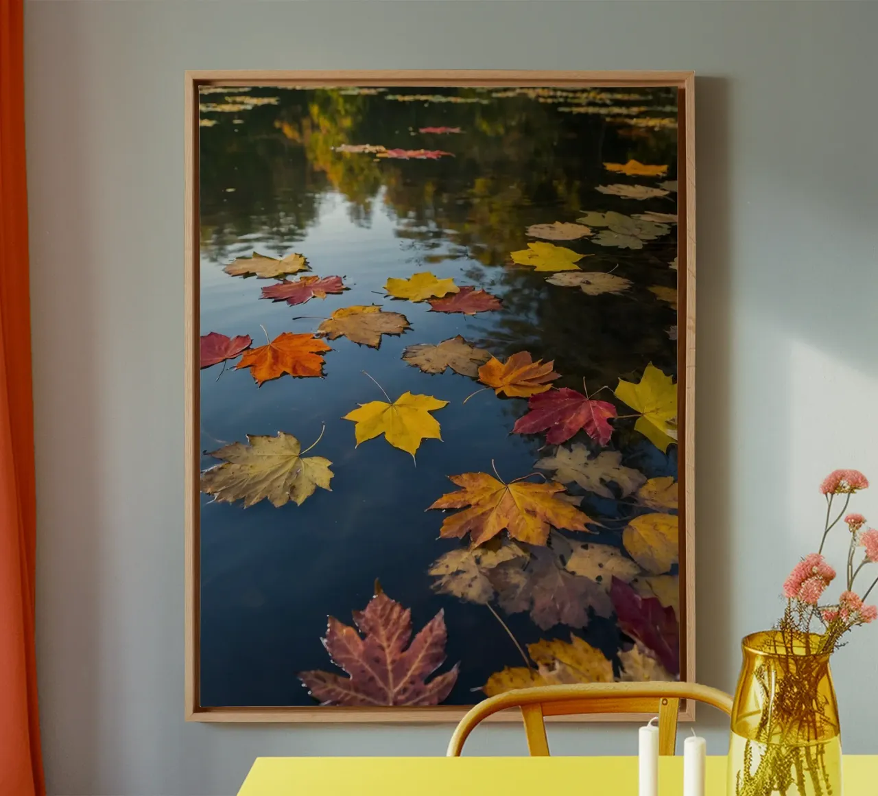 Autumn Vibes canvas with Floater frame by PhotoVibe Decor