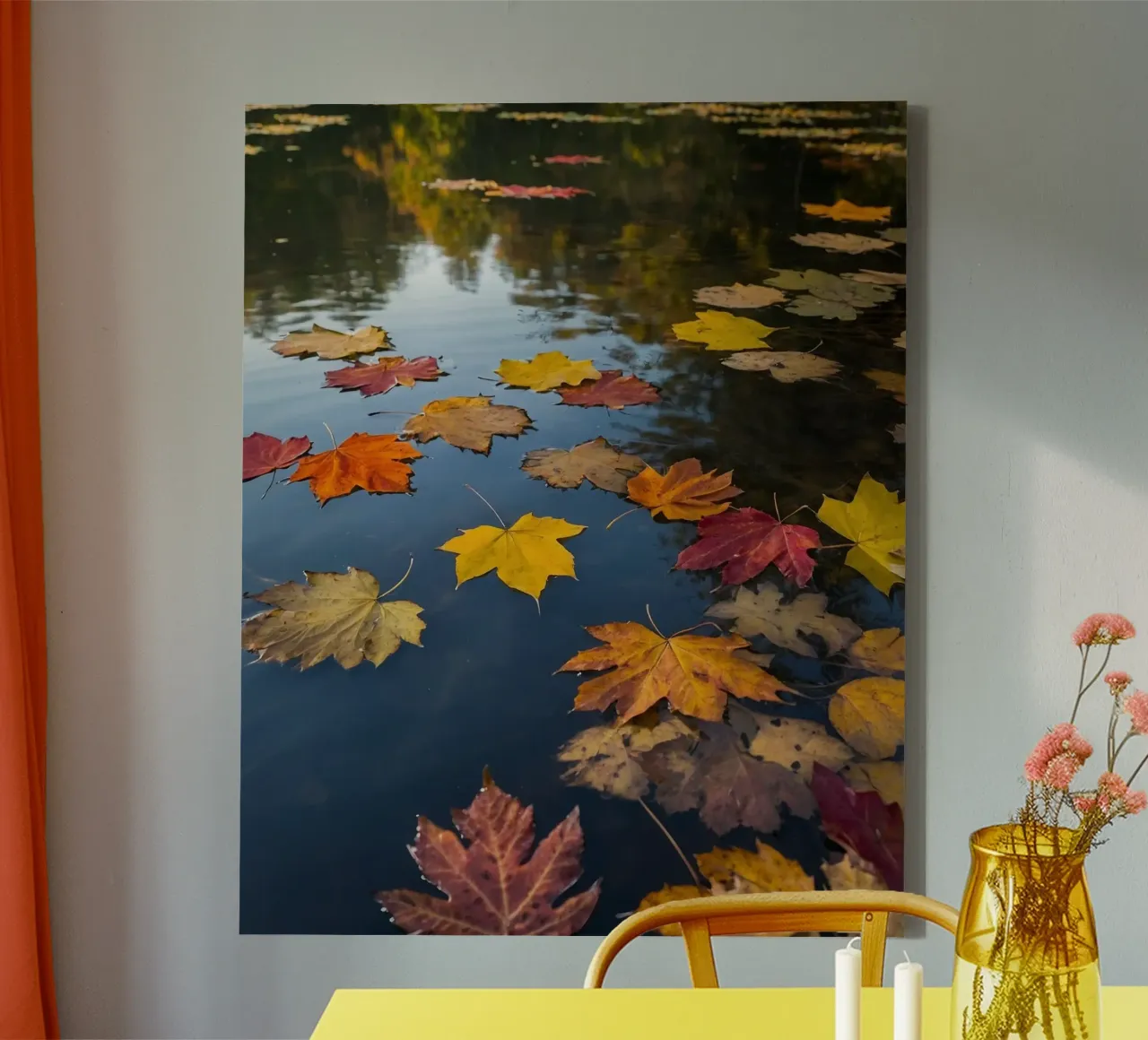 Autumn Vibes canvas with Floater frame by PhotoVibe Decor