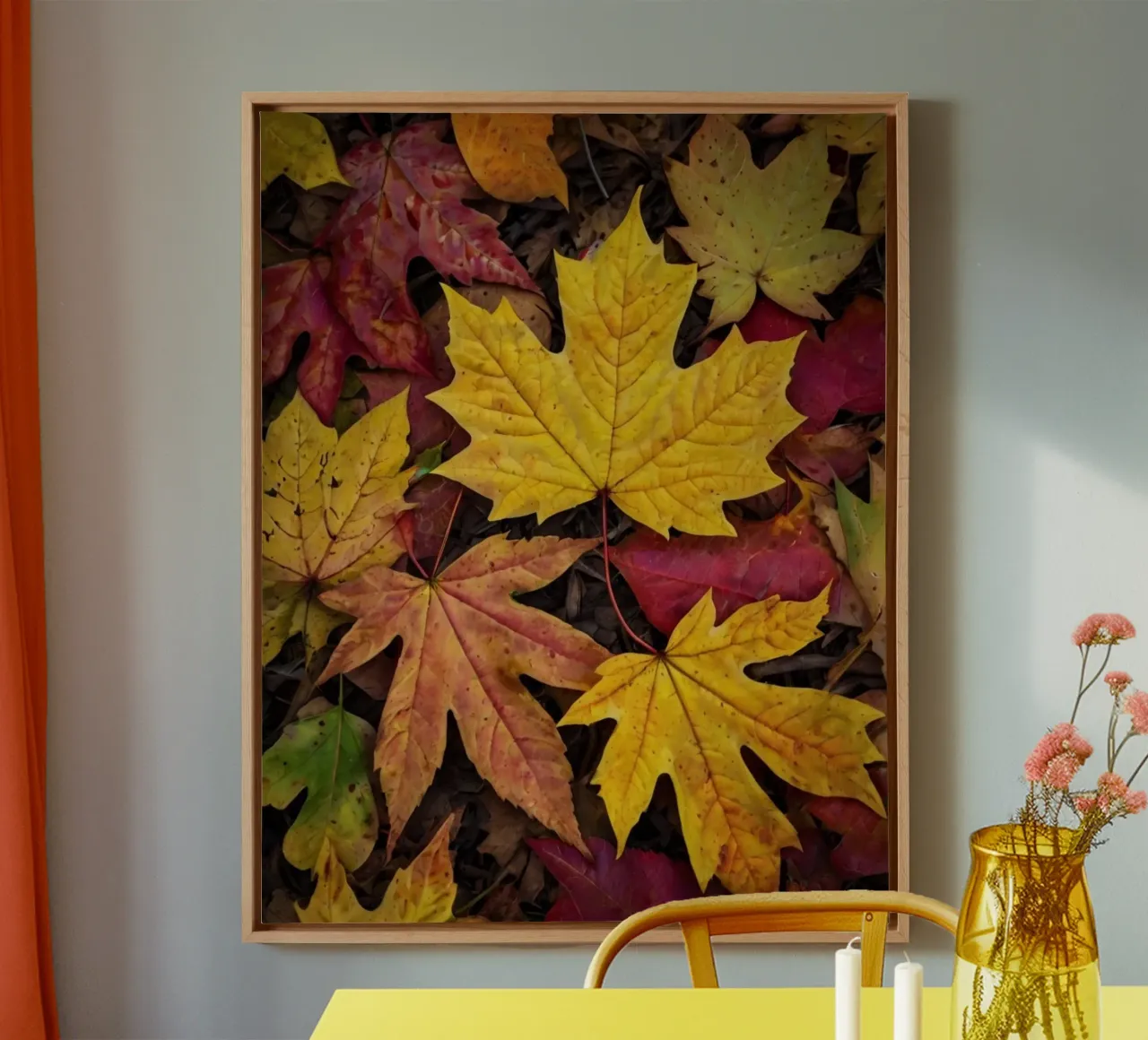 Autumn Vibes canvas with Floater frame by PhotoVibe Decor