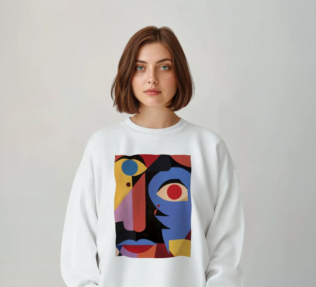 Cara fragmentada Azul sudadera de Lumie Layers