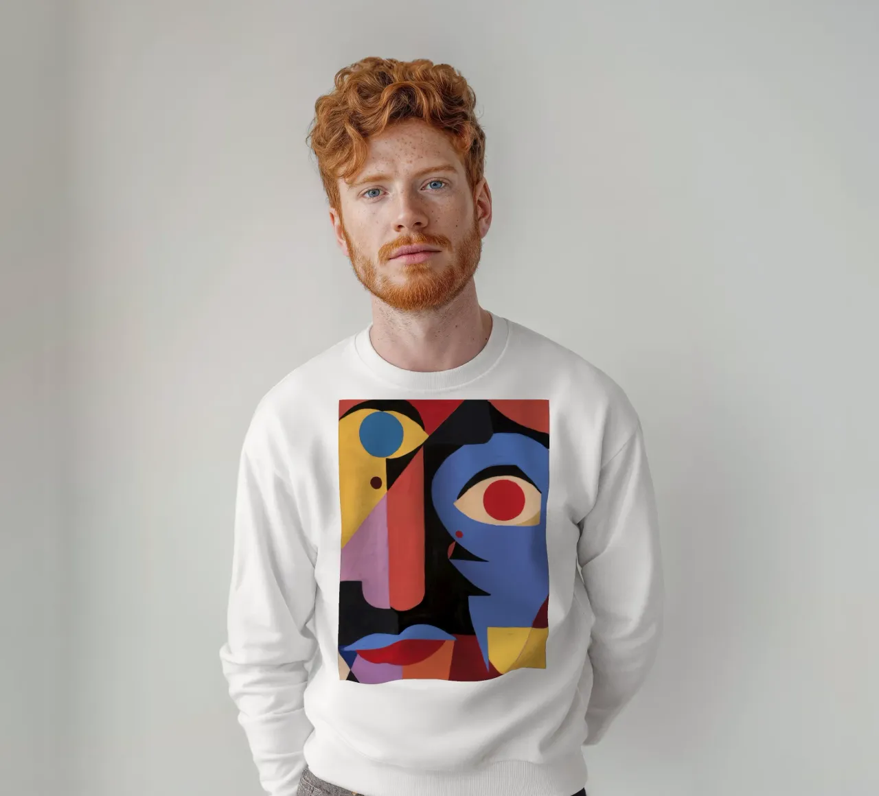 Cara fragmentada Azul sudadera de Lumie Layers