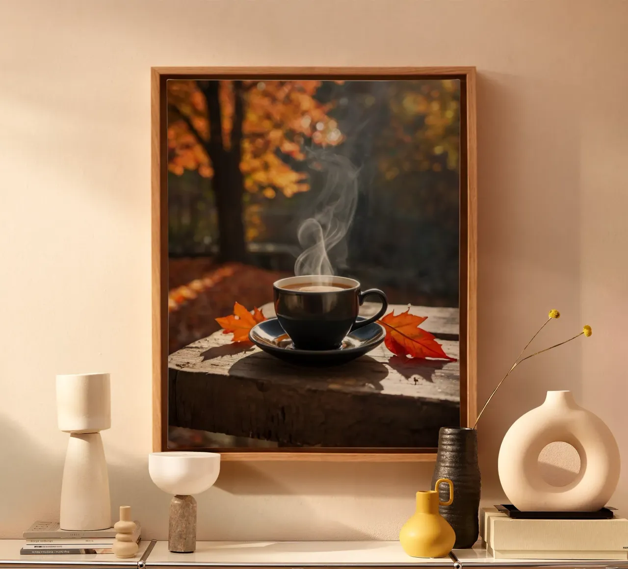 Autumn Vibes canvas with Floater frame by PhotoVibe Decor