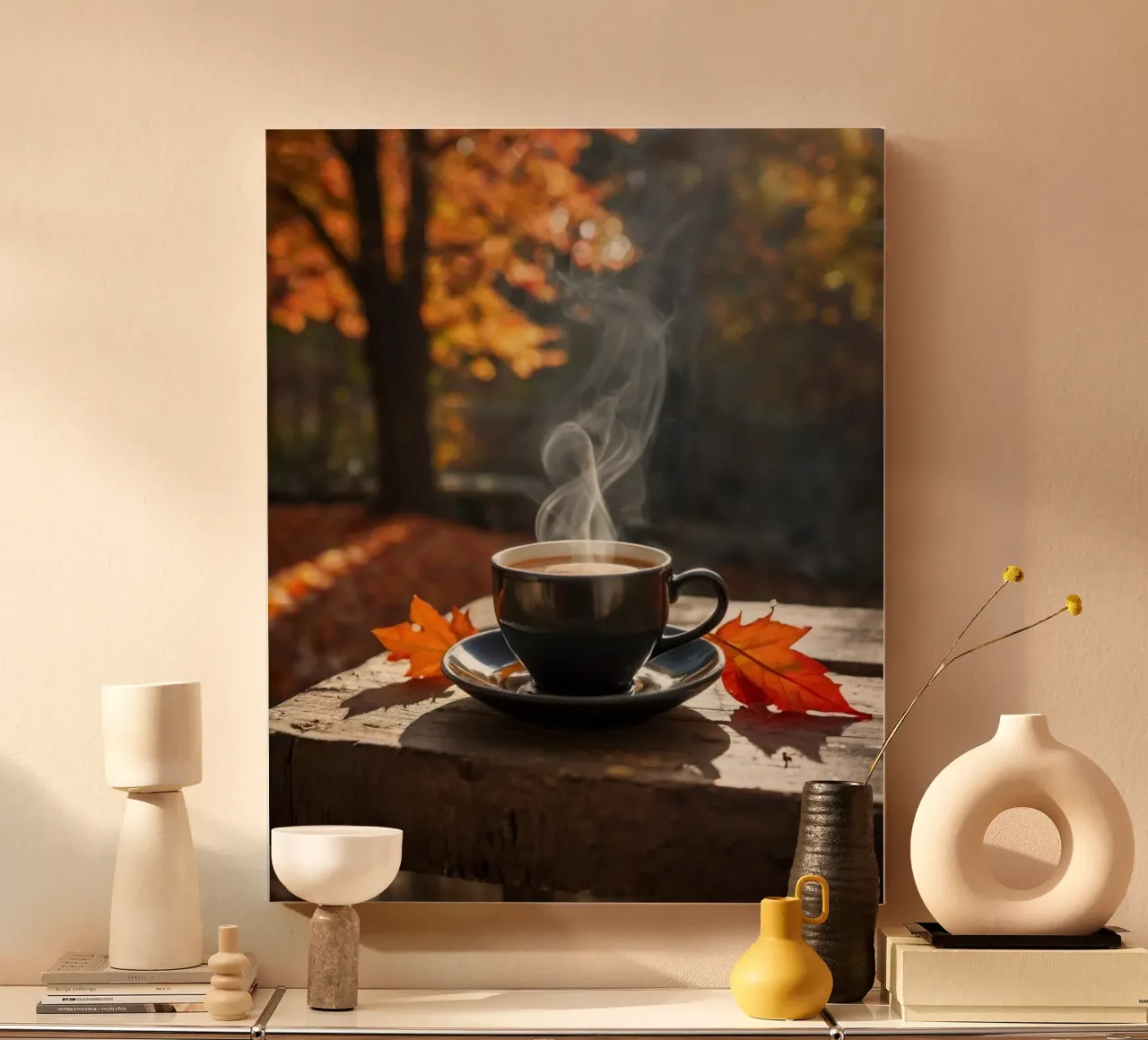 Autumn Vibes canvas with Floater frame by PhotoVibe Decor