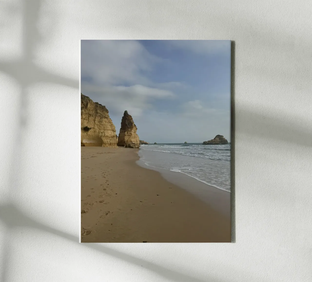 Rock Formation at the Beach in the Algarve, Portugal canvas with Floater frame by byrieneke