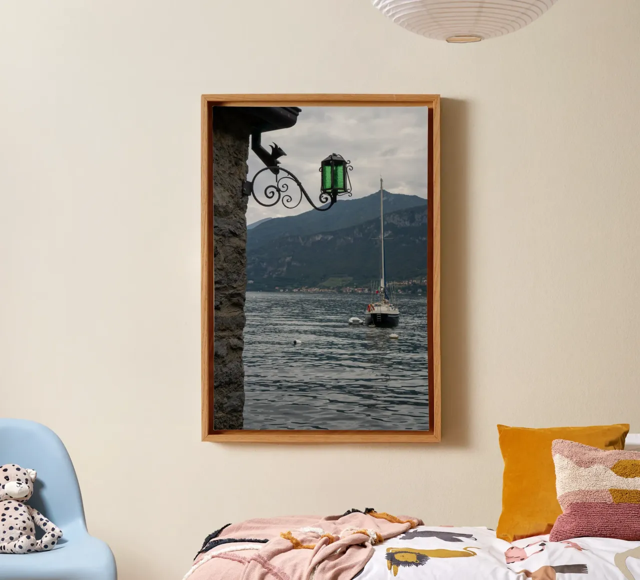 Boats on a Calm Lake canvas met Baklijst van lieblu
