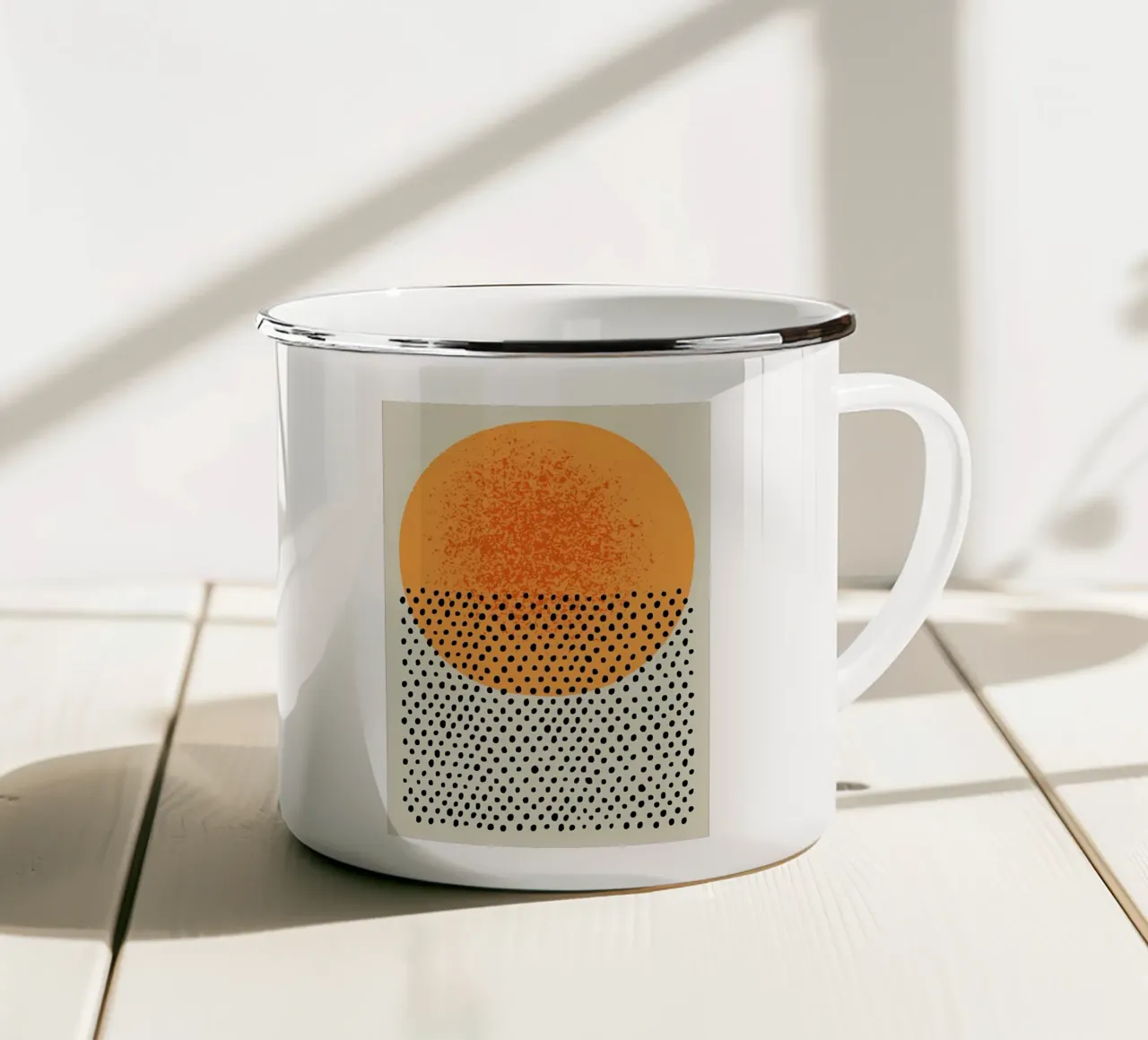 Tramonto a puntini tazza in smalto da Kumasama