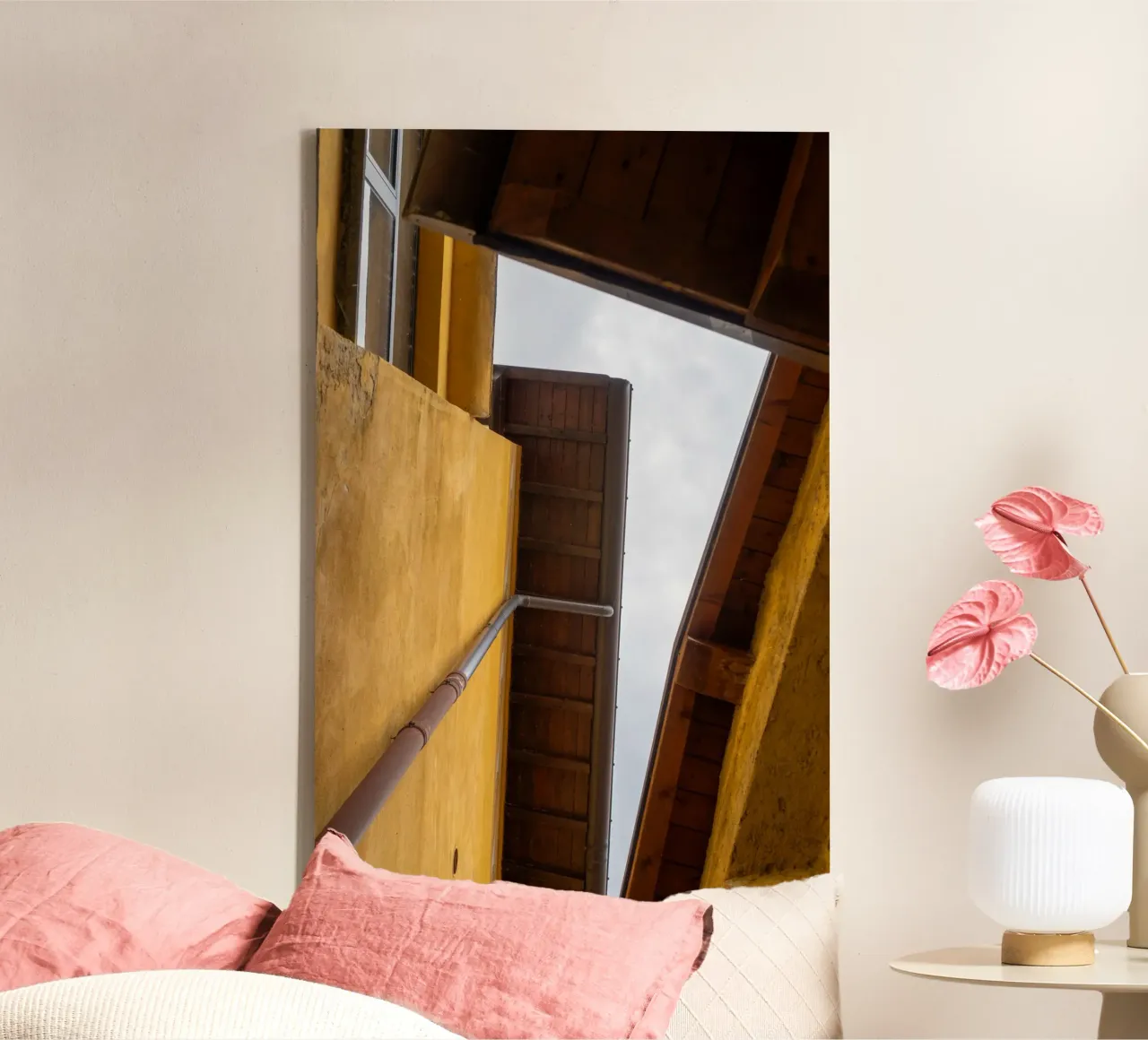Golden Light and Stone canvas met Baklijst van lieblu