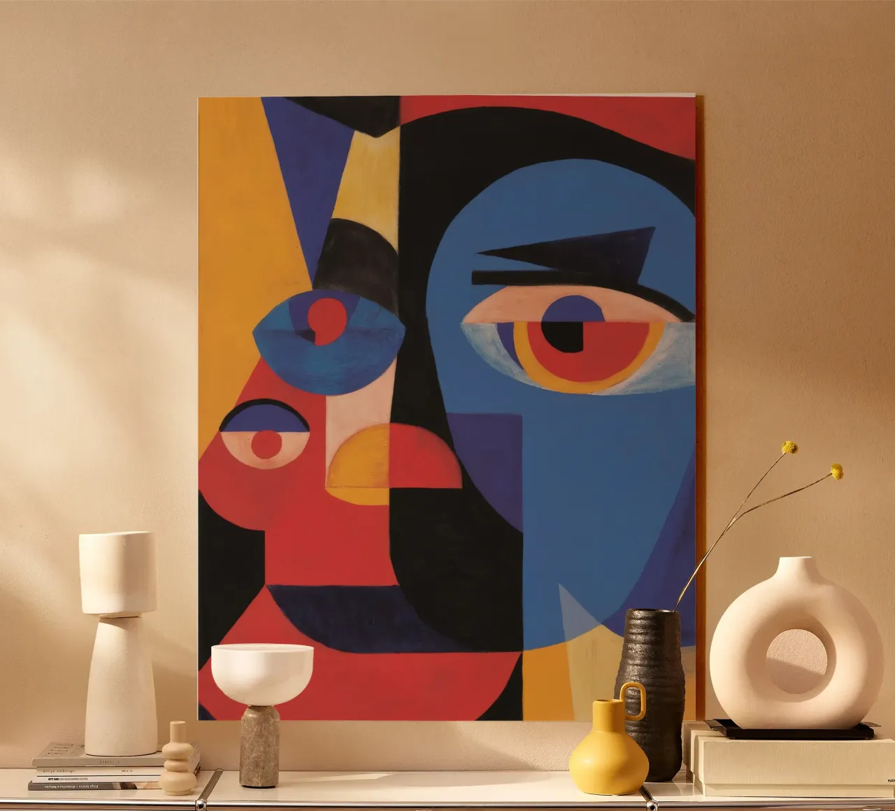 Kubistische Visage Vivid Acryl-Glas von Lumie Layers