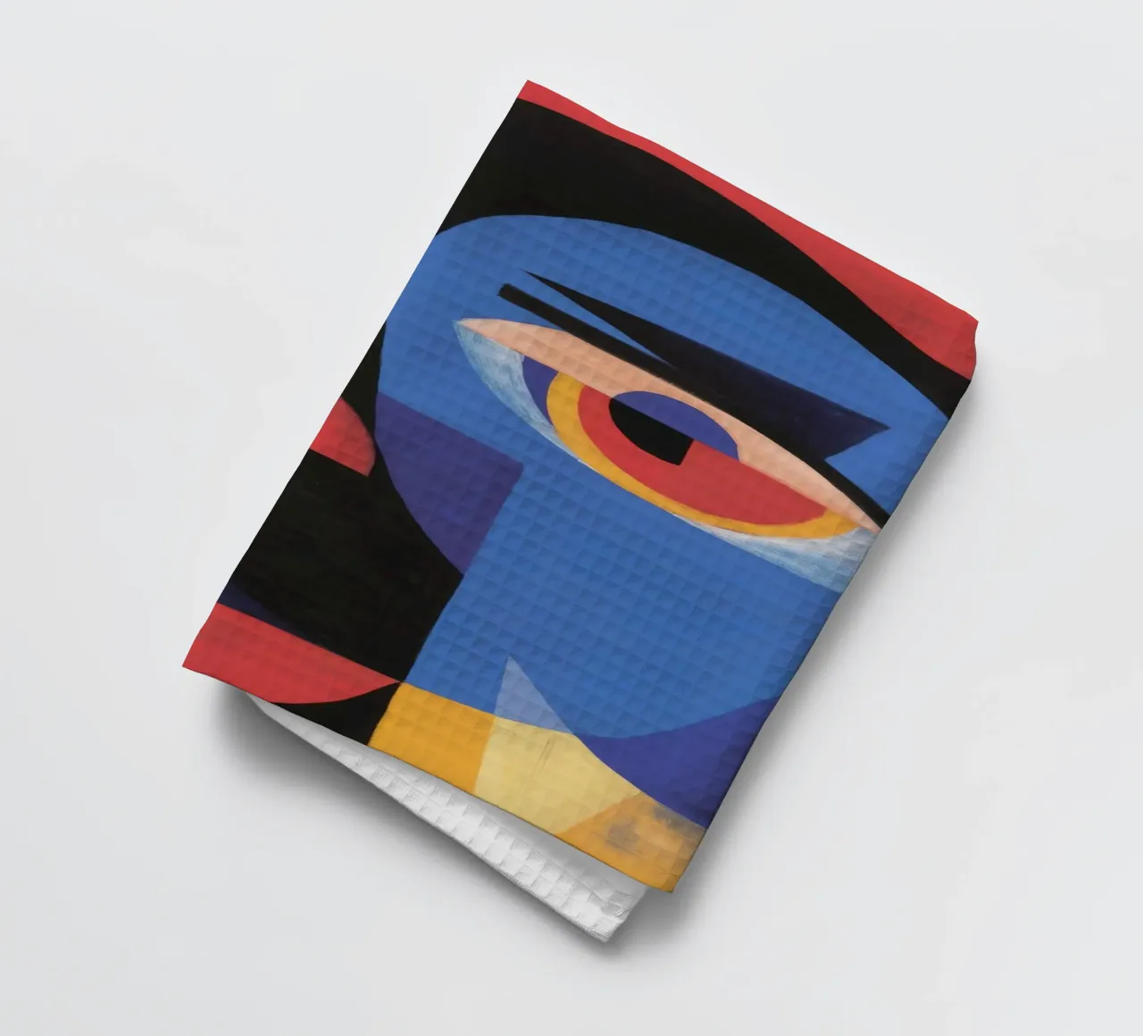 Cubist Visage Vivid tea towel by Lumie Layers