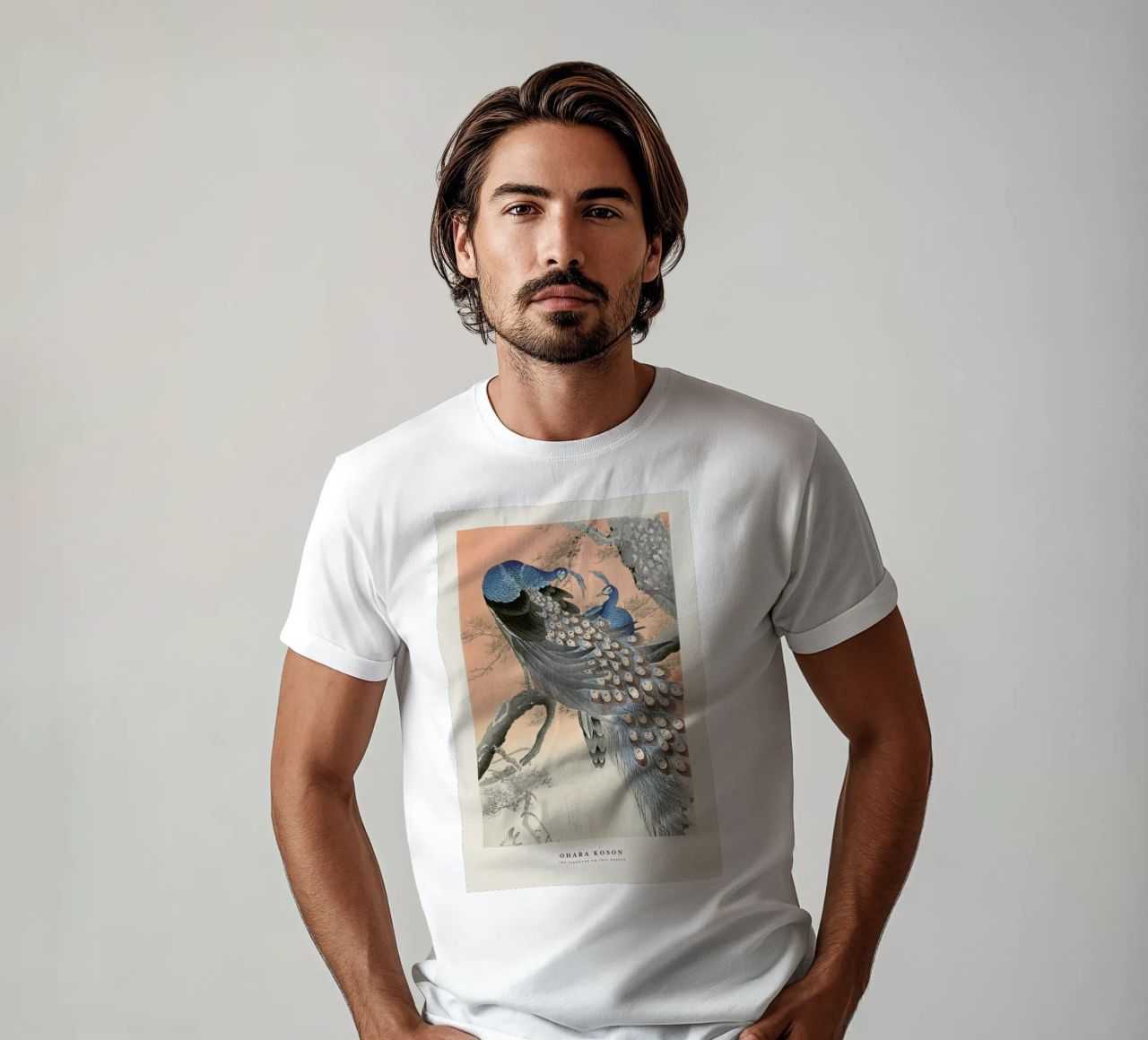 Koson - Two Peacocks on Tree Branch t-shirt da Vintage by JUNIQE