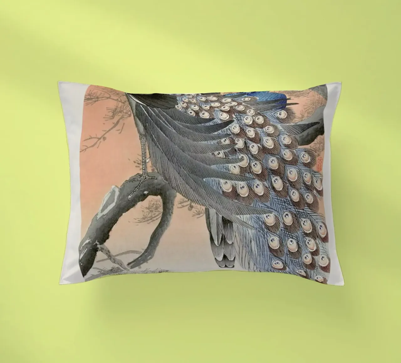 Koson - Two Peacocks on Tree Branch cuscino da Vintage by JUNIQE