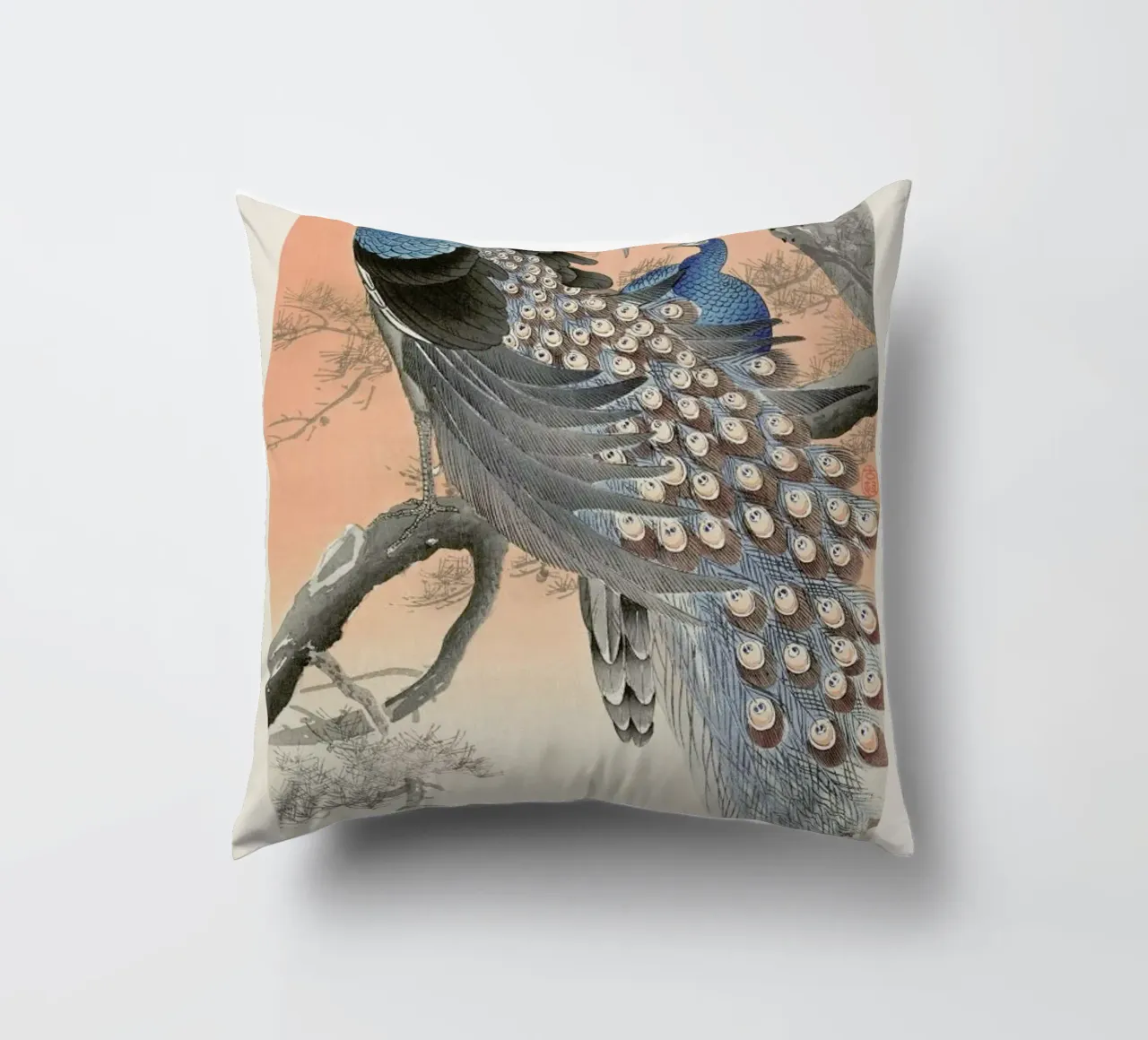 Koson - Two Peacocks on Tree Branch cojín de Vintage by JUNIQE
