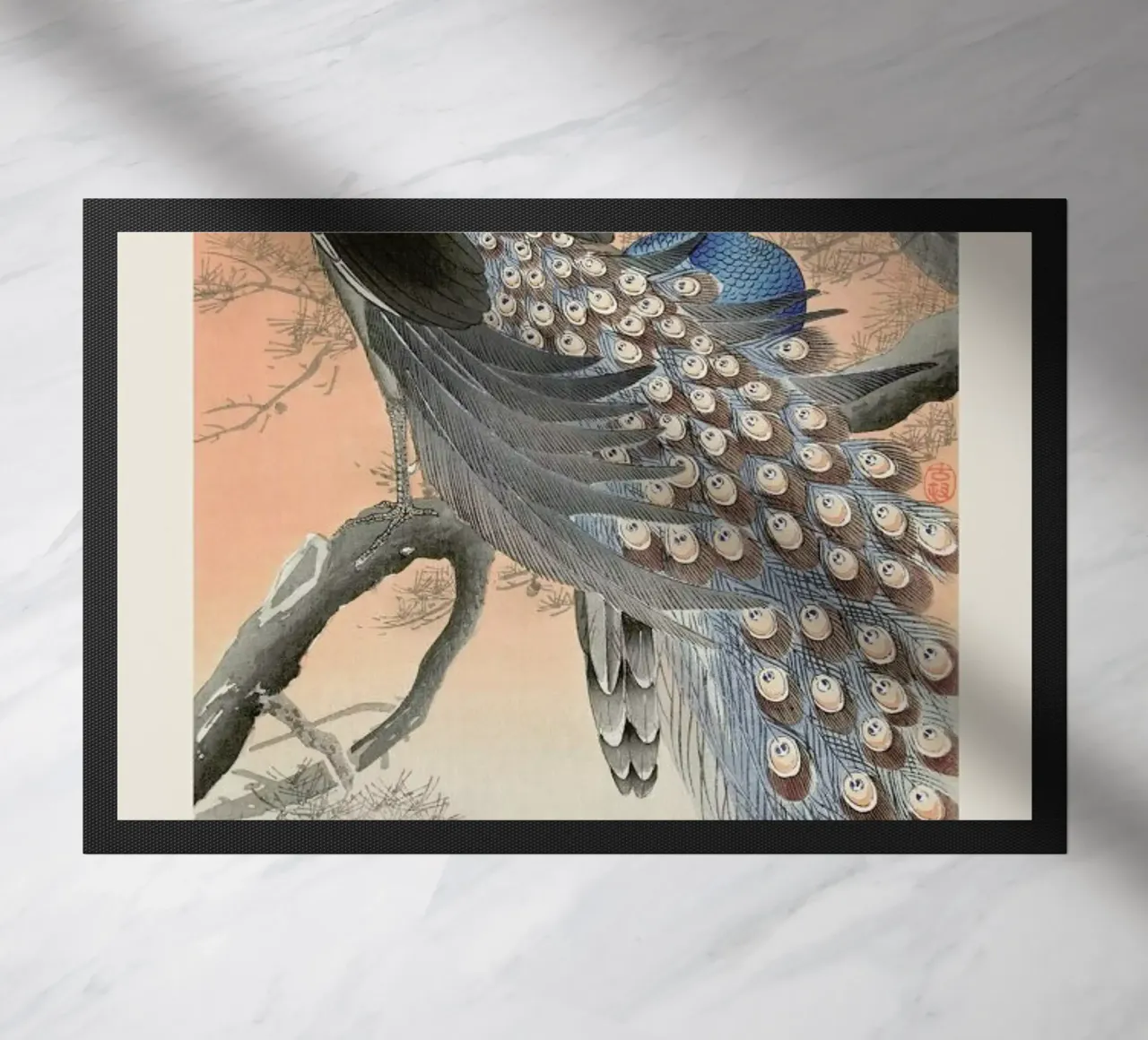 Koson - Two Peacocks on Tree Branch zerbino da Vintage by JUNIQE