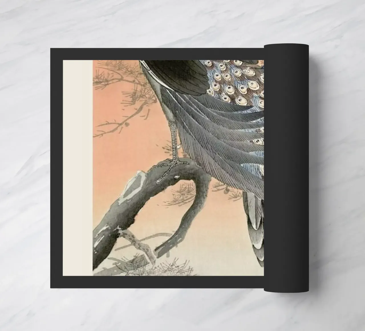 Koson - Two Peacocks on Tree Branch zerbino da Vintage by JUNIQE