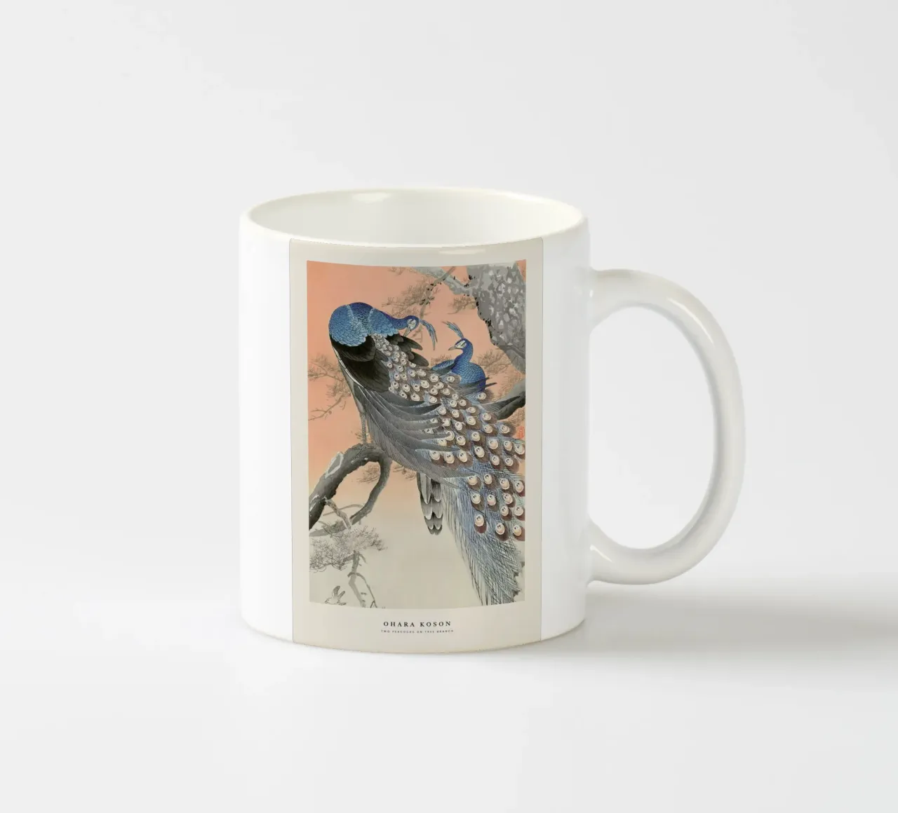 Koson - Two Peacocks on Tree Branch Keramik Tasse von Vintage by JUNIQE