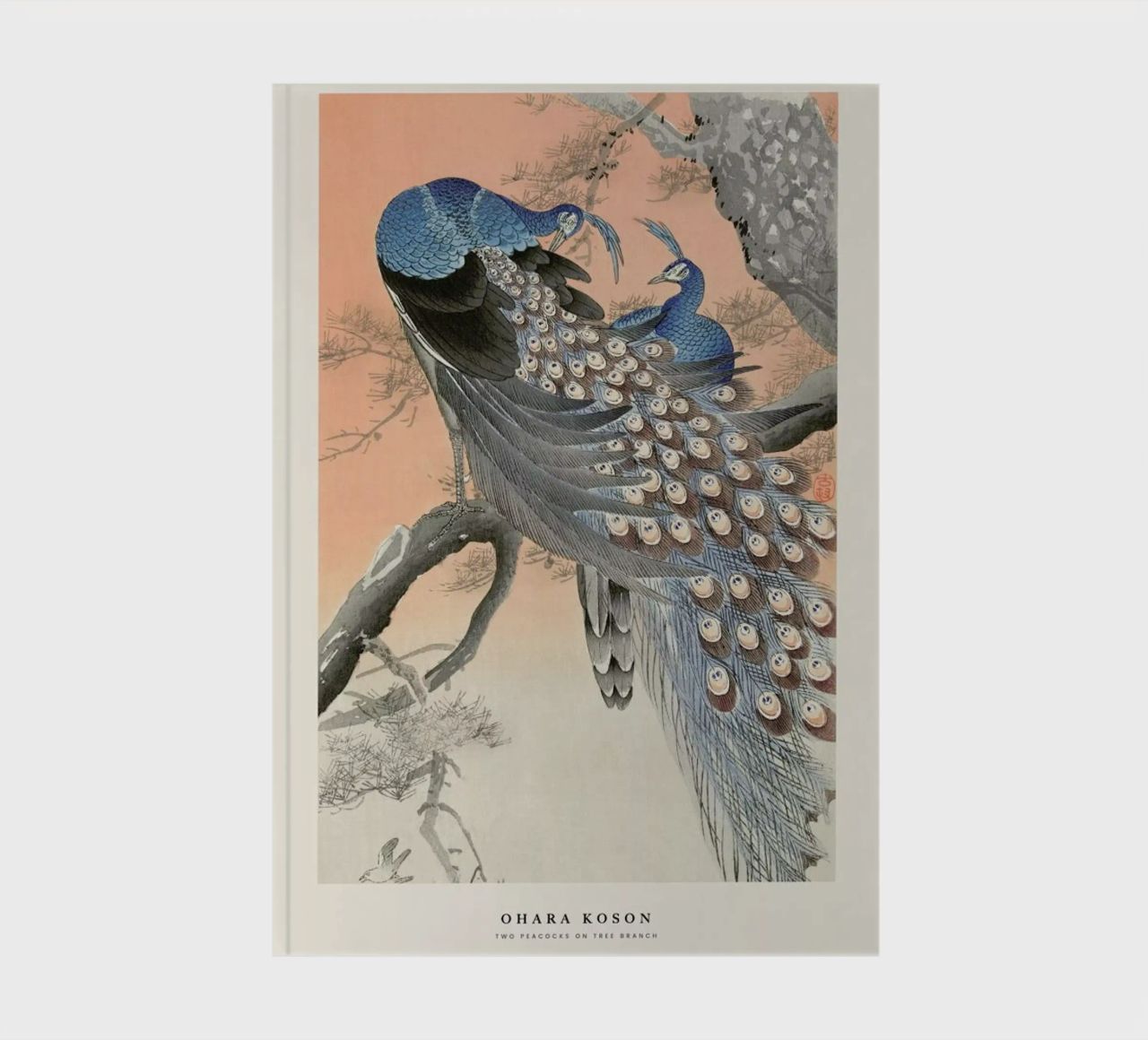 Koson - Two Peacocks on Tree Branch notebook by Vintage by JUNIQE