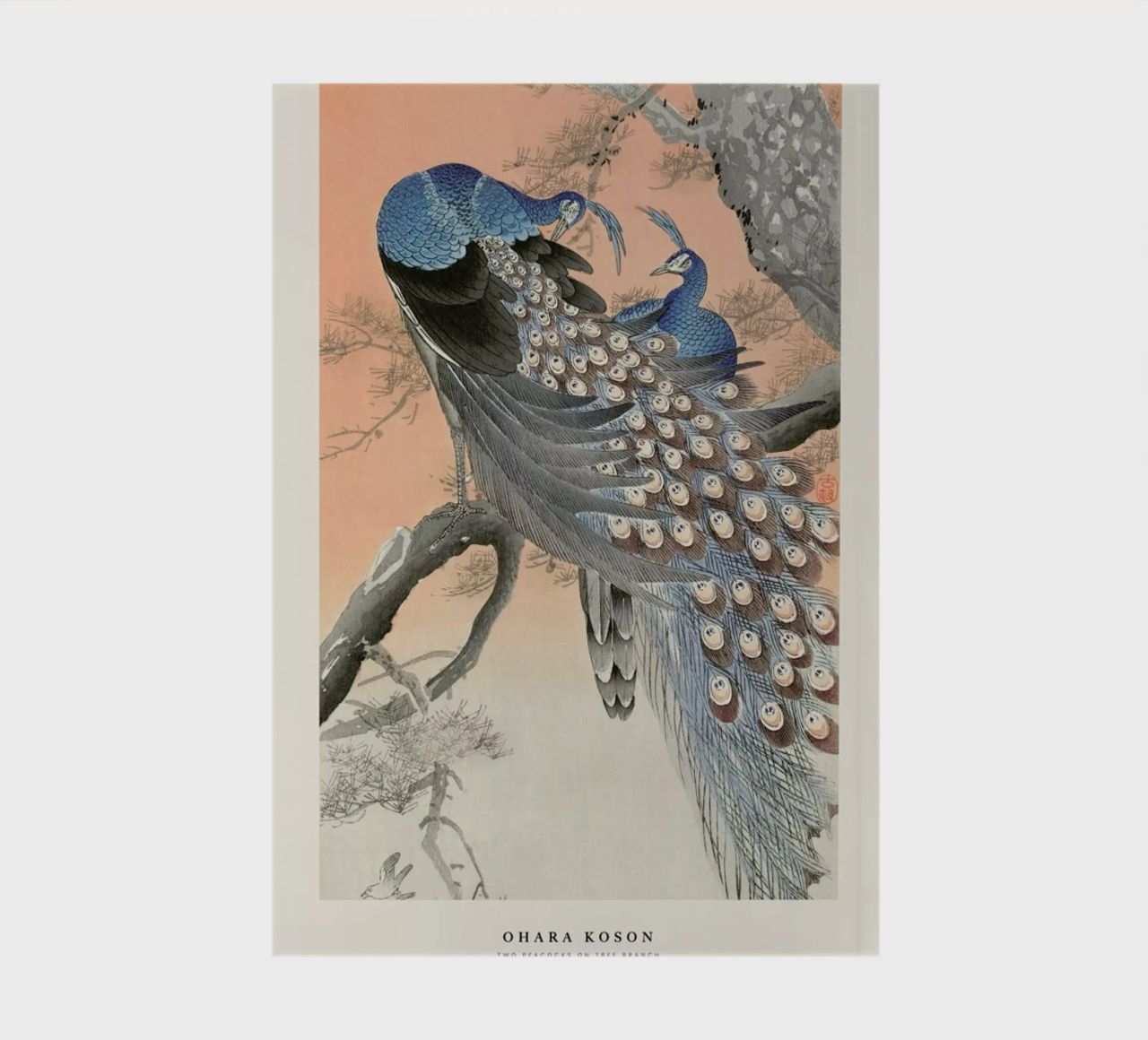 Koson - Two Peacocks on Tree Branch notebook by Vintage by JUNIQE