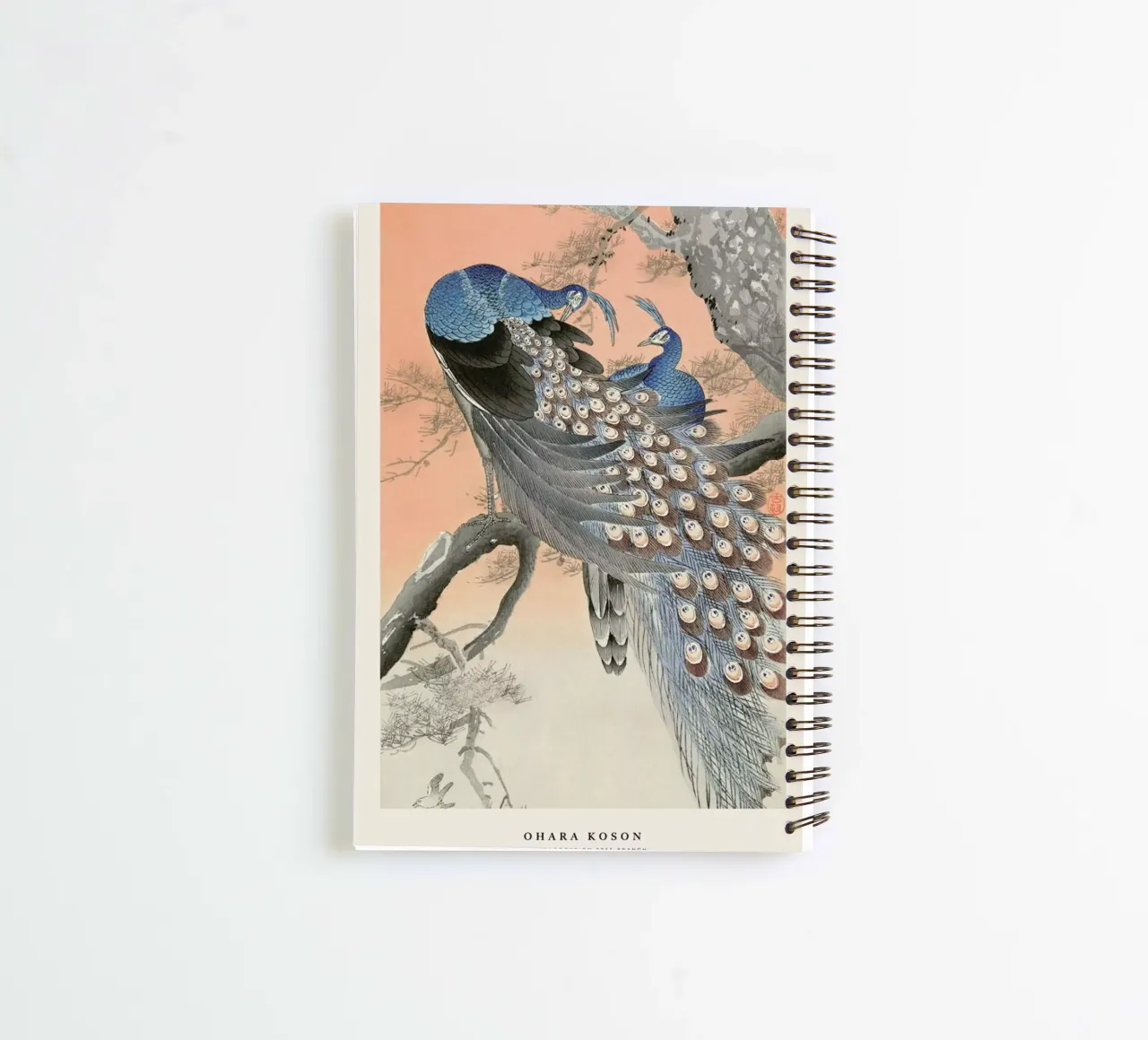 Koson - Two Peacocks on Tree Branch diario ad anelli da Vintage by JUNIQE