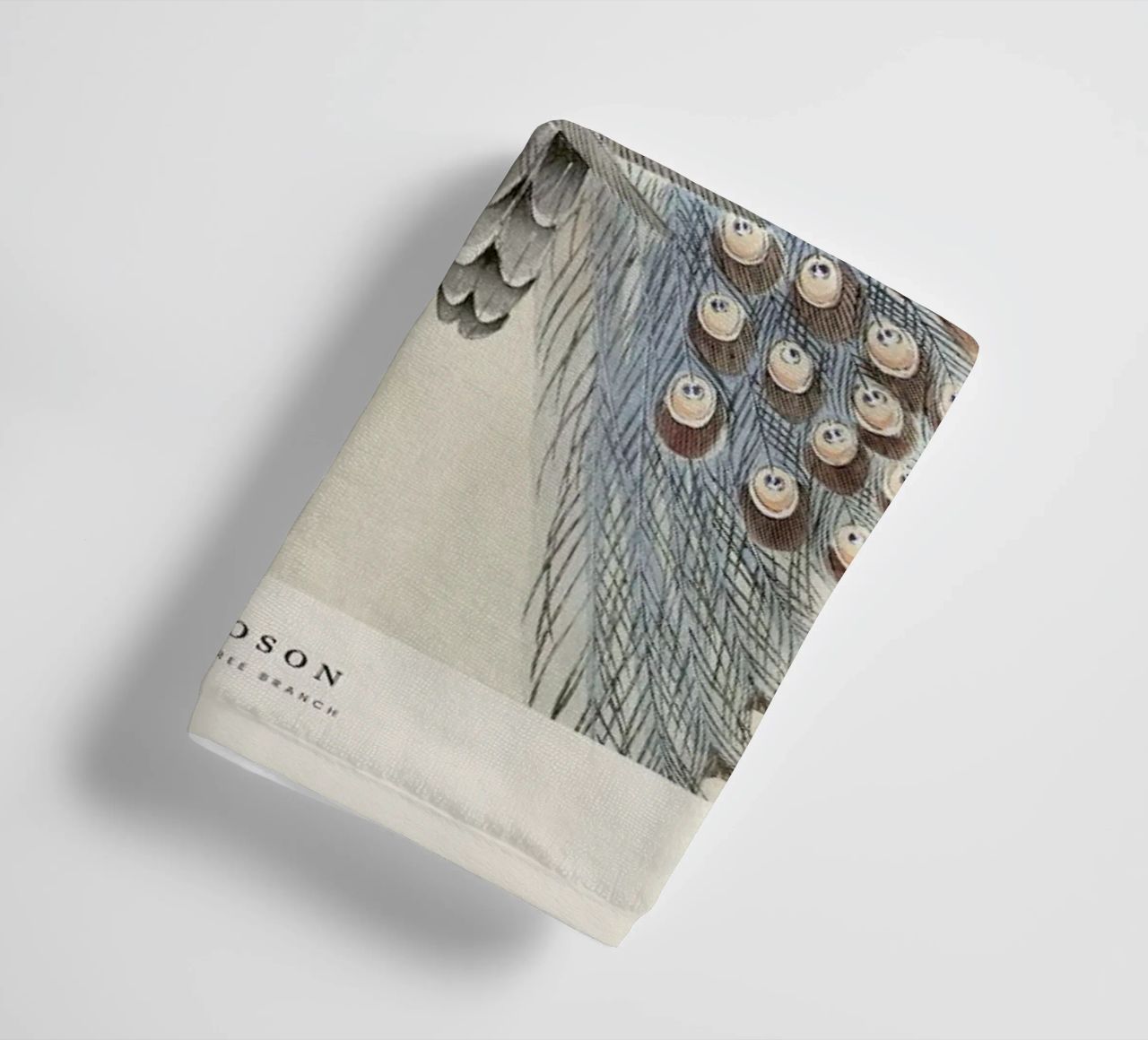Koson - Two Peacocks on Tree Branch towel by Vintage by JUNIQE