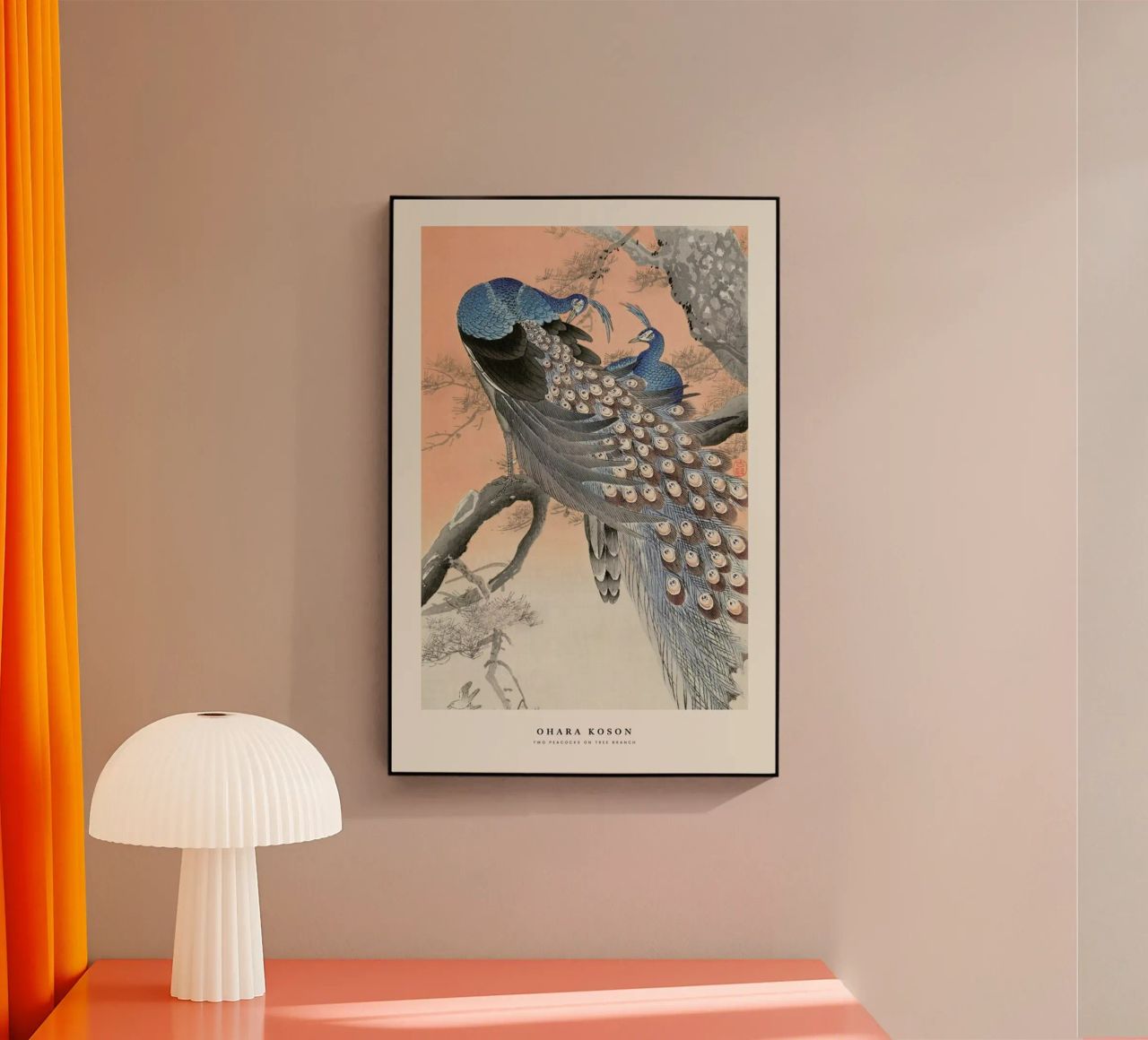 Koson - Two Peacocks on Tree Branch plexiglass da Vintage by JUNIQE